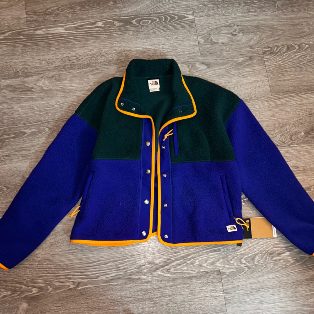 NWT Northface Cragmont Fleece Lapis Blue/Ponderosa Green/Cnor Button Up